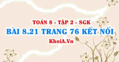 Bài 8.21 trang 76 Toán 8 Kết nối tri thức Tập 2